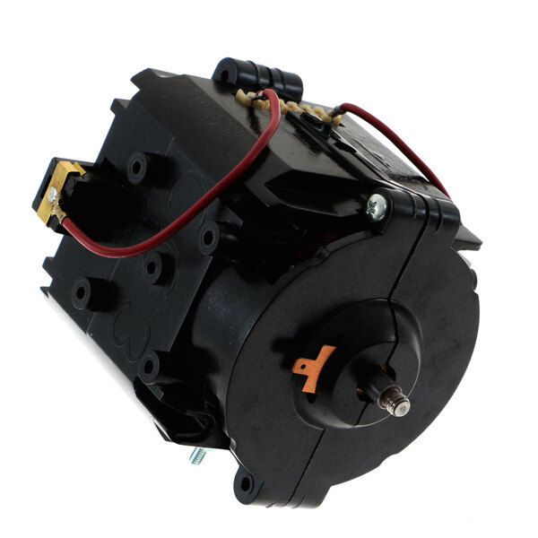 A black Hamilton Beach electric motor with black and red wires.