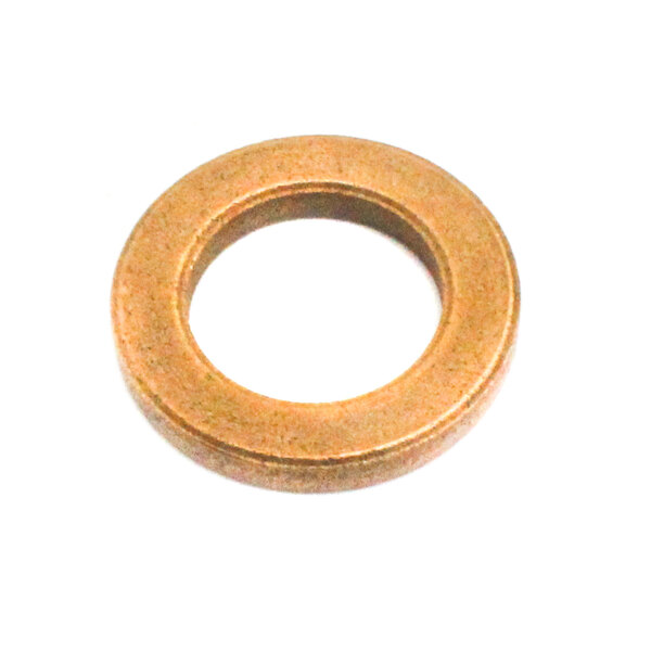 A close-up of a brass Duke convection oven shim.