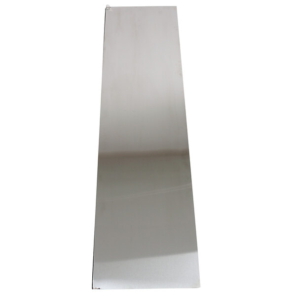 A silver rectangular True Refrigeration door on a white background.