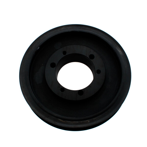 A black rubber Blakeslee gear wheel.