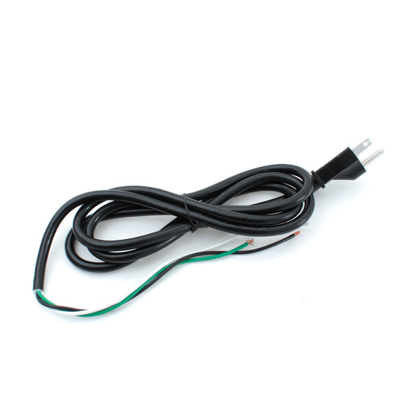 A black Hamilton Beach electrical cord with green and white wires.