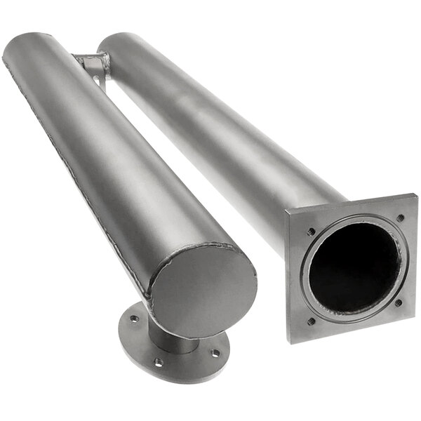 A close-up of a Stero stainless steel burner tube with a hole in the metal pipe.
