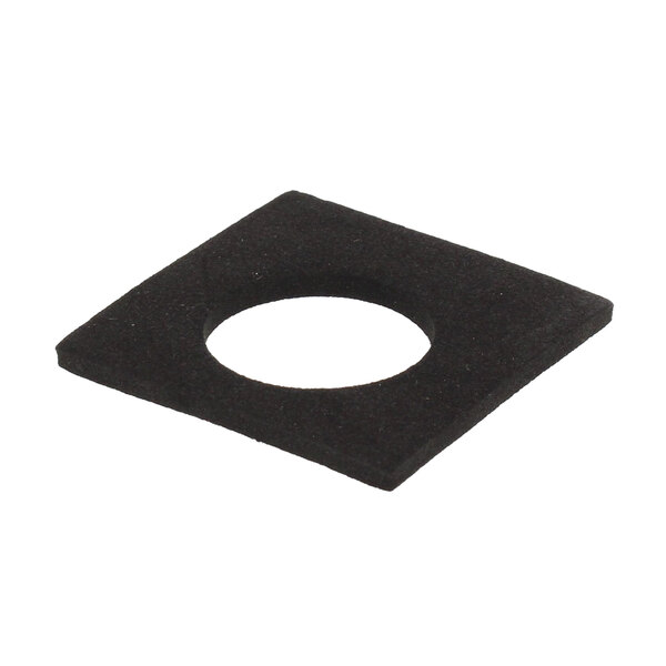 A black square Scotsman gasket with a hole in it.