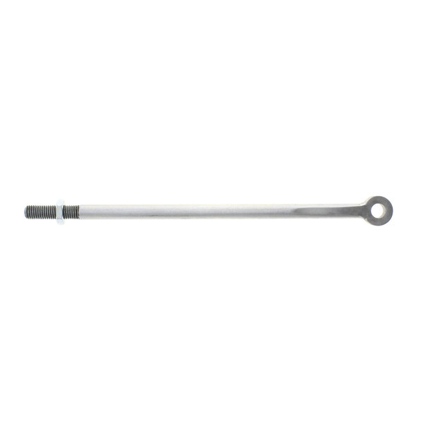 A long metal rod with a nut and a handle.