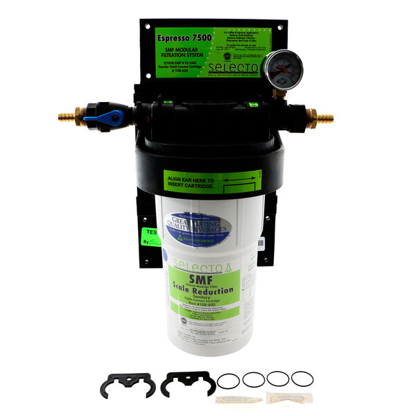 A Selecto Modular Filtration System with a filter and pump hose.