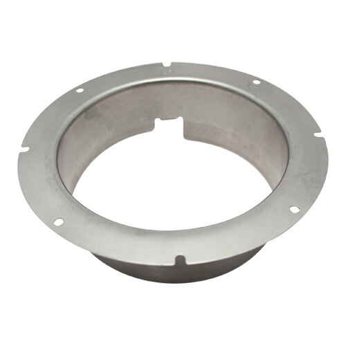 A round metal mounting collar with holes in it.