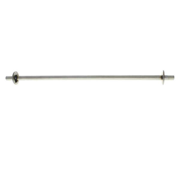 A stainless steel APW Wyott idler shaft with a screw on the end.