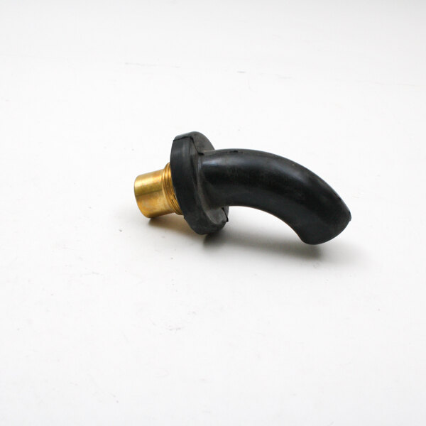 A black rubber pipe with a gold tube.