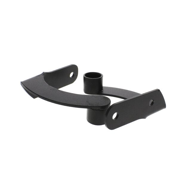 A black metal Bakers Pride convection oven door handle bracket with two holes.