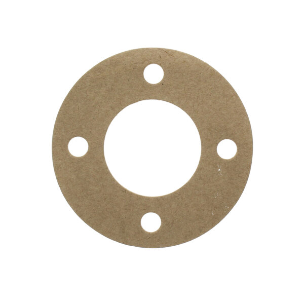 A brown circular gasket with holes.