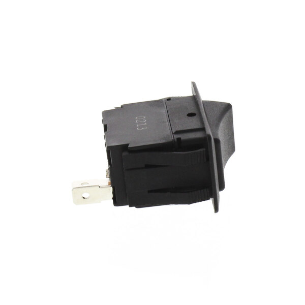 An American Range rocker switch with a black cover and metal handle.