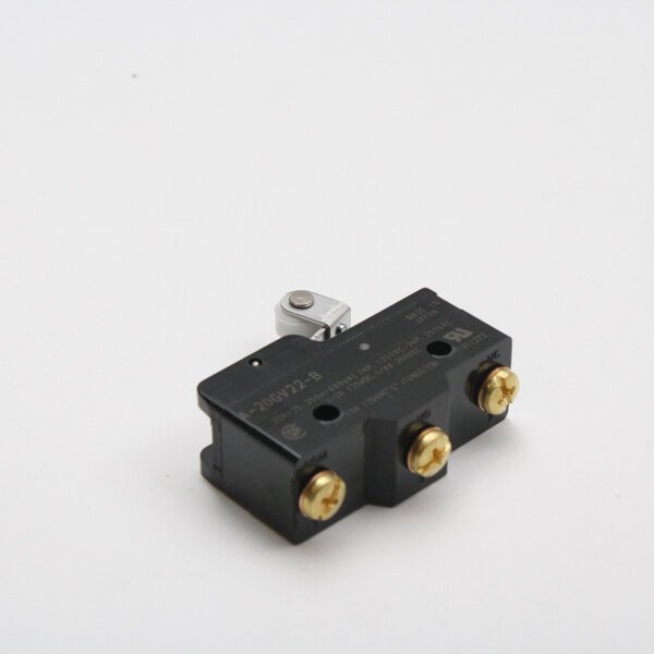 An American Range A10024 black and gold switch with metal screws.