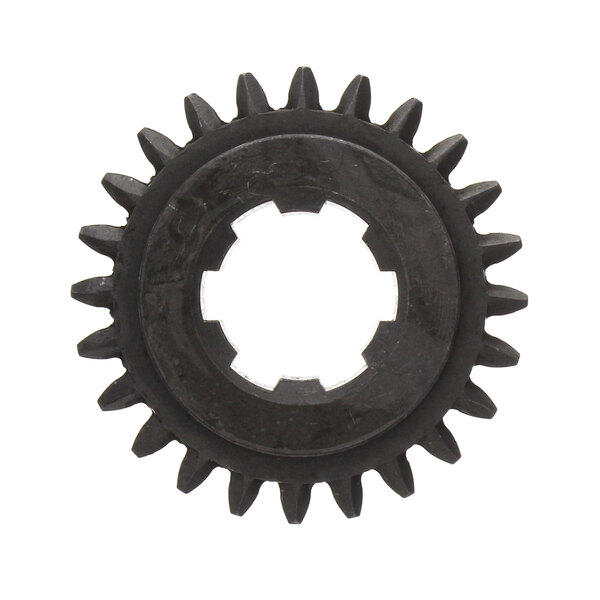A circular black Blakeslee gear with a white center.