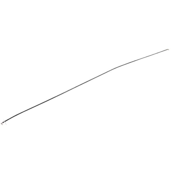 A long thin metal wire with a long black wire.