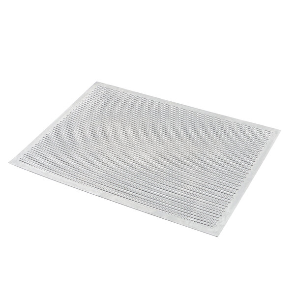 A white rectangular mat with holes.