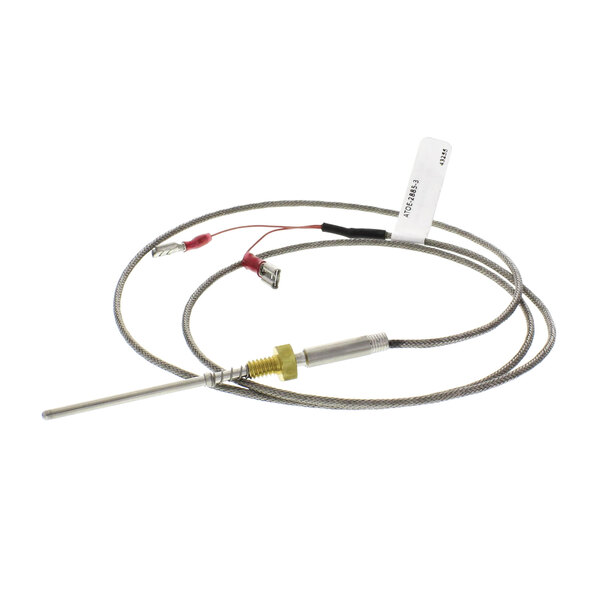 An Accutemp thermocouple with two wires and connectors.