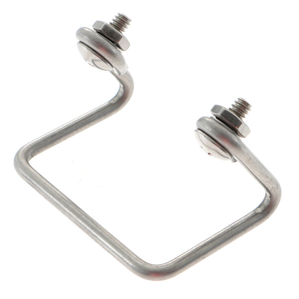 A metal Accutemp guard with screws and hooks.
