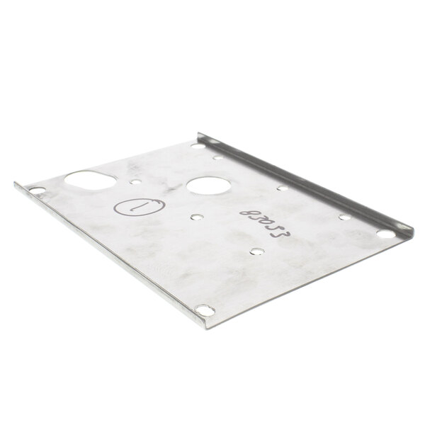 A metal plate with holes, the APW Wyott 83053 Motor Mount.