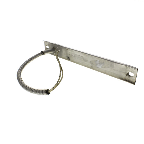 A metal bracket with a wire attached to it.