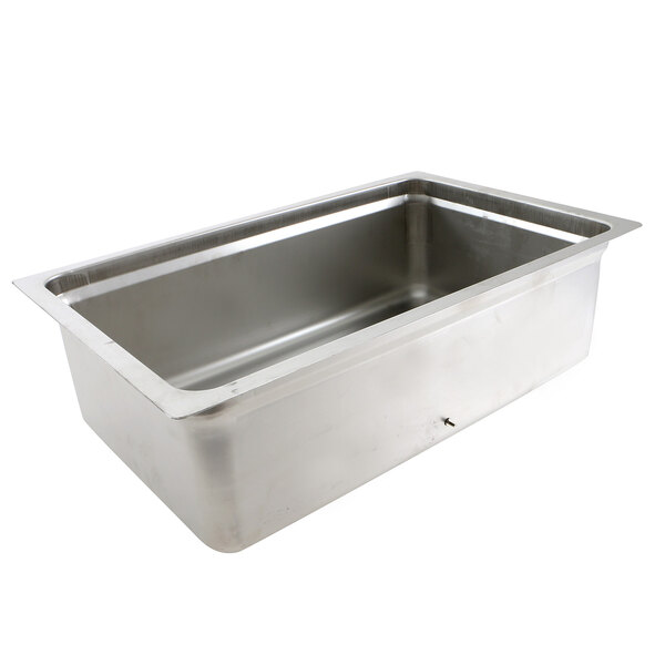 A large stainless steel Wells drop-in pan on a counter.