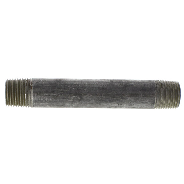 A metal pipe with a threaded end.