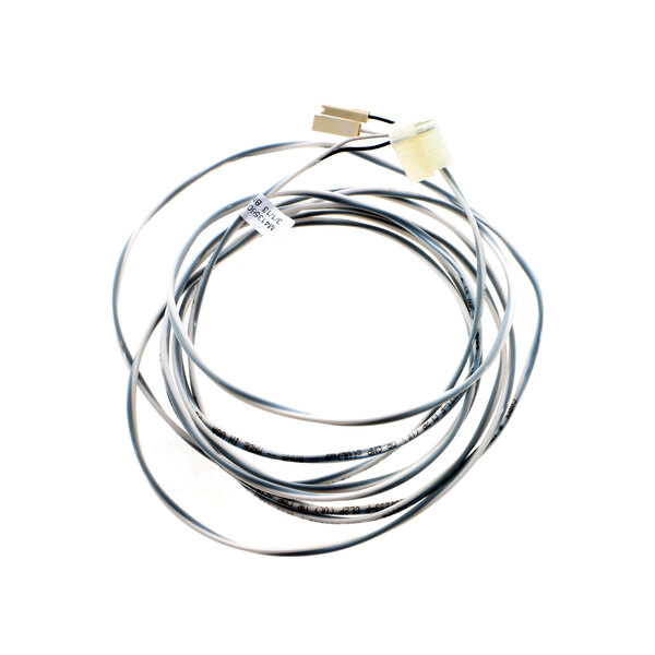 A Speed Queen thermistor cable with a white tag on the end of it.