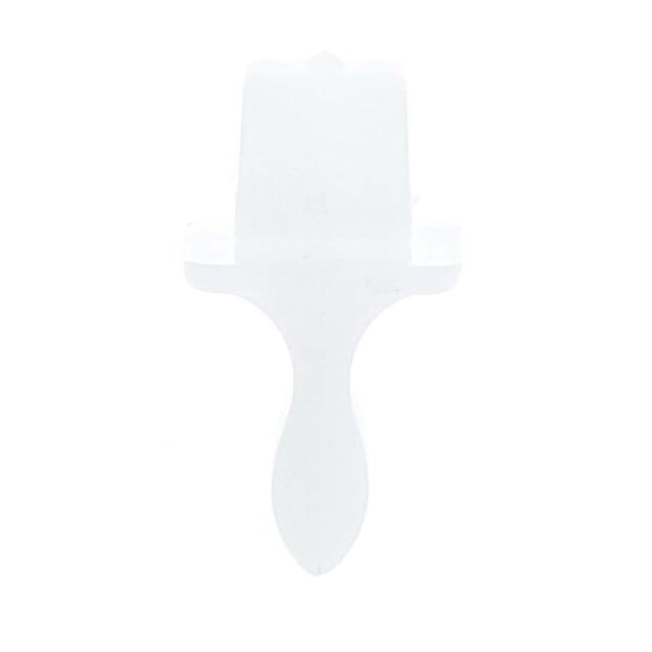 A white plastic object with a handle.