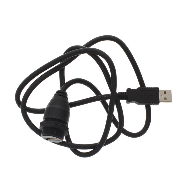 A black USB cable with a USB connector for an Alto-Shaam smoker.