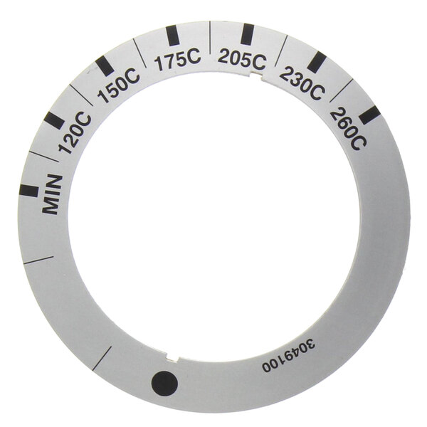 A circular white Garland clock dial insert with black numbers for Celsius.