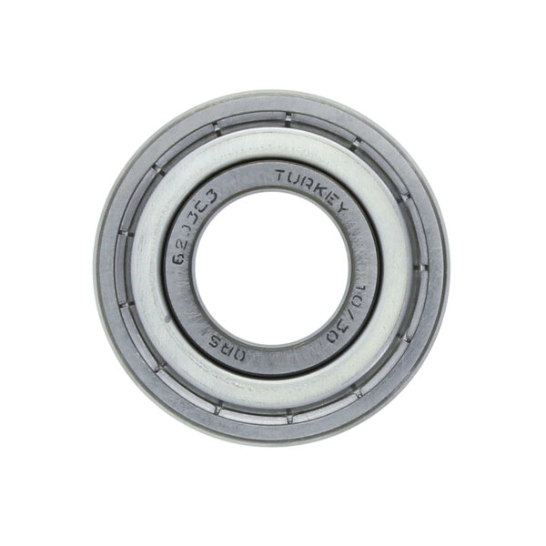 A close-up of a NU-VU QURB09 bearing with a rubber seal.