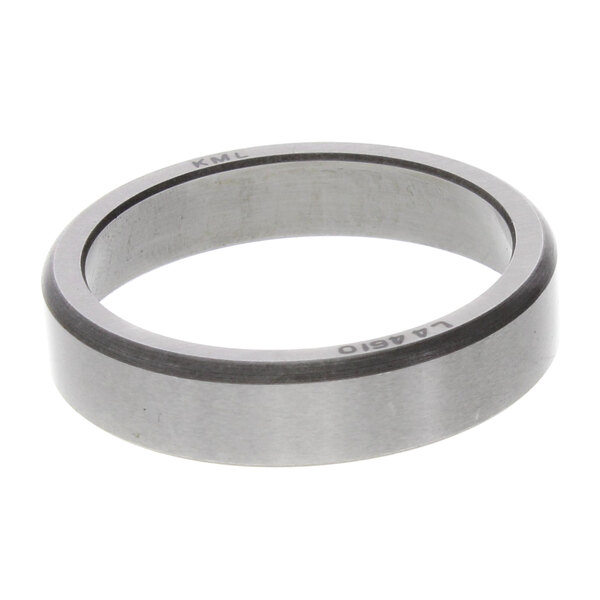 A stainless steel Doyon Baking Equipment convection oven support ring with black lines.
