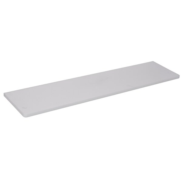 A white rectangular poly cutting board.