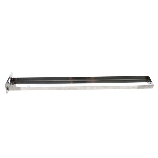 A stainless steel Taylor Company dry shaft drip pan on a metal shelf.