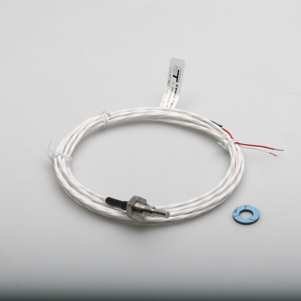 A white wire with a metal connector.