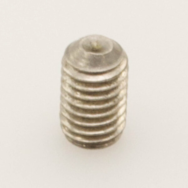 A close-up of a stainless steel Univex screw.