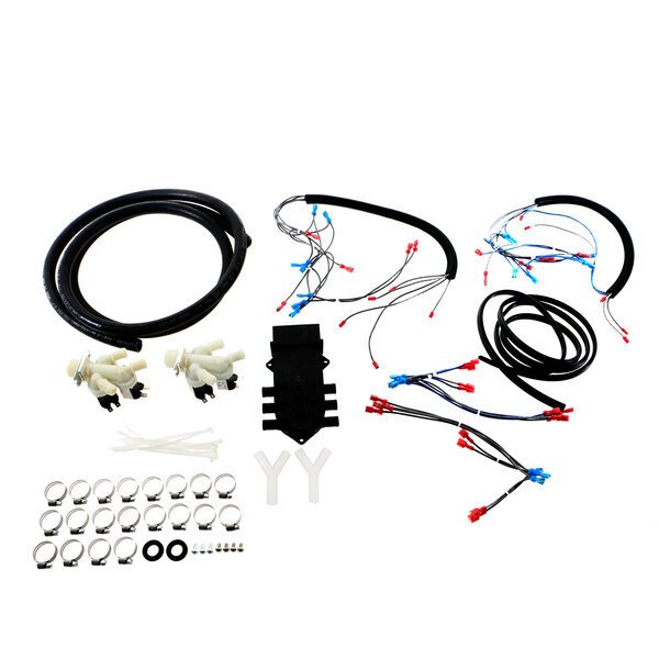 A Speed Queen valve kit with several electrical components and wires.