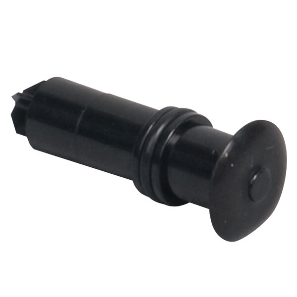 A black plastic tube with a round top.