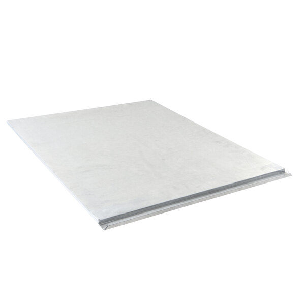 A white rectangular Drip Tray on a white surface.