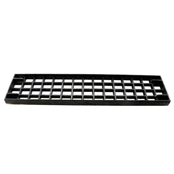 A black rectangular APW Wyott broiler grate with holes.