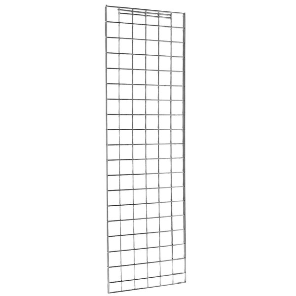 A stainless steel grid panel with metal bars.