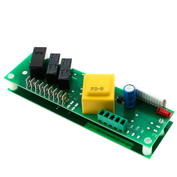 A Victory Control board with a yellow and black connector on a green circuit board.