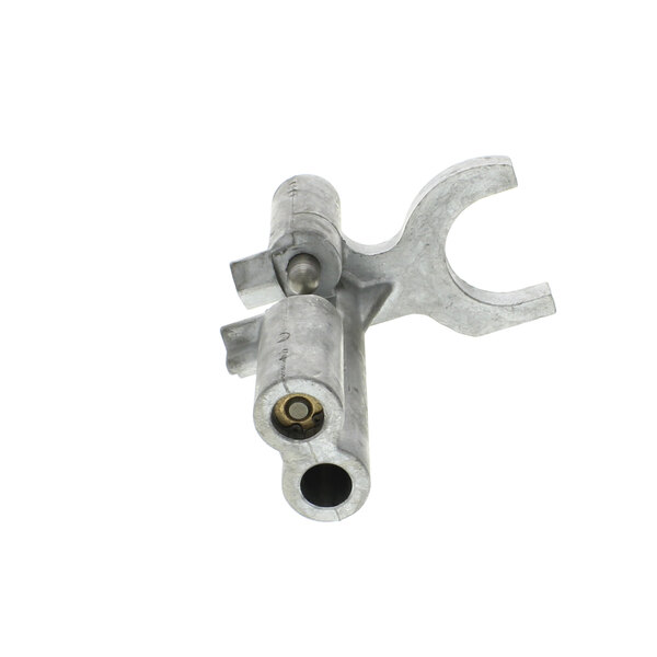 A silver metal Blakeslee Shifter Yoke Assy with two holes.