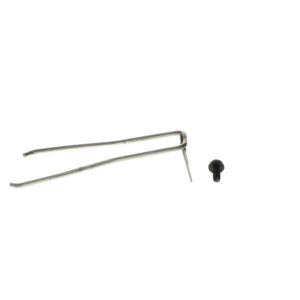 A metal hook and a small screw.