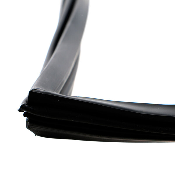 A close up of a black rubber strip on a white background, the Beverage-Air R3903-430 Gasket.