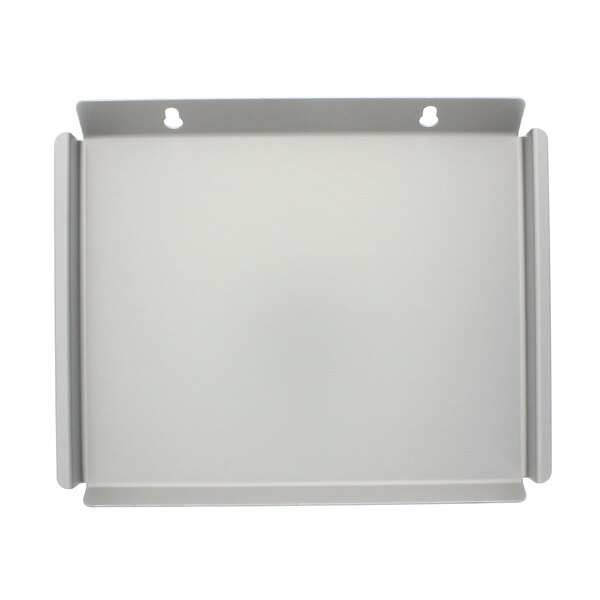 A white rectangular plastic pan with a hole in the middle.
