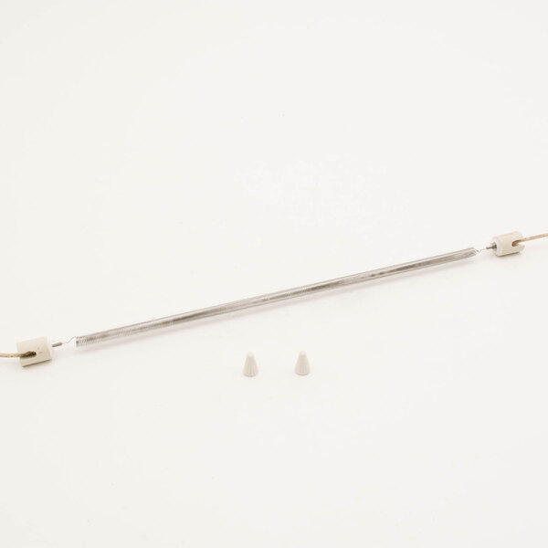 A Lang quartz heater rod with wire and white cones.