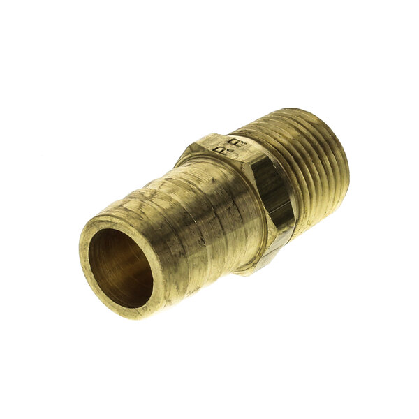 A close-up of a Vulcan brass threaded male hose fitting.