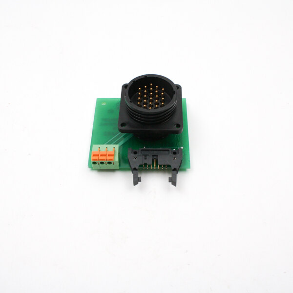 A green circuit board with a black and gold connector on a Middleby Marshall Adapter Assy.