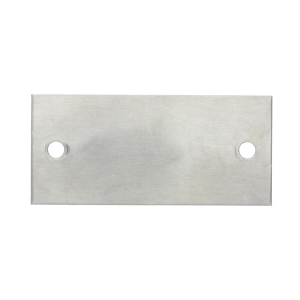 A Blakeslee stainless steel plate cover with holes.