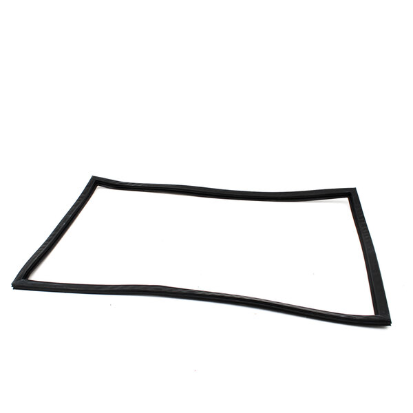 A black rubber gasket on a white background.